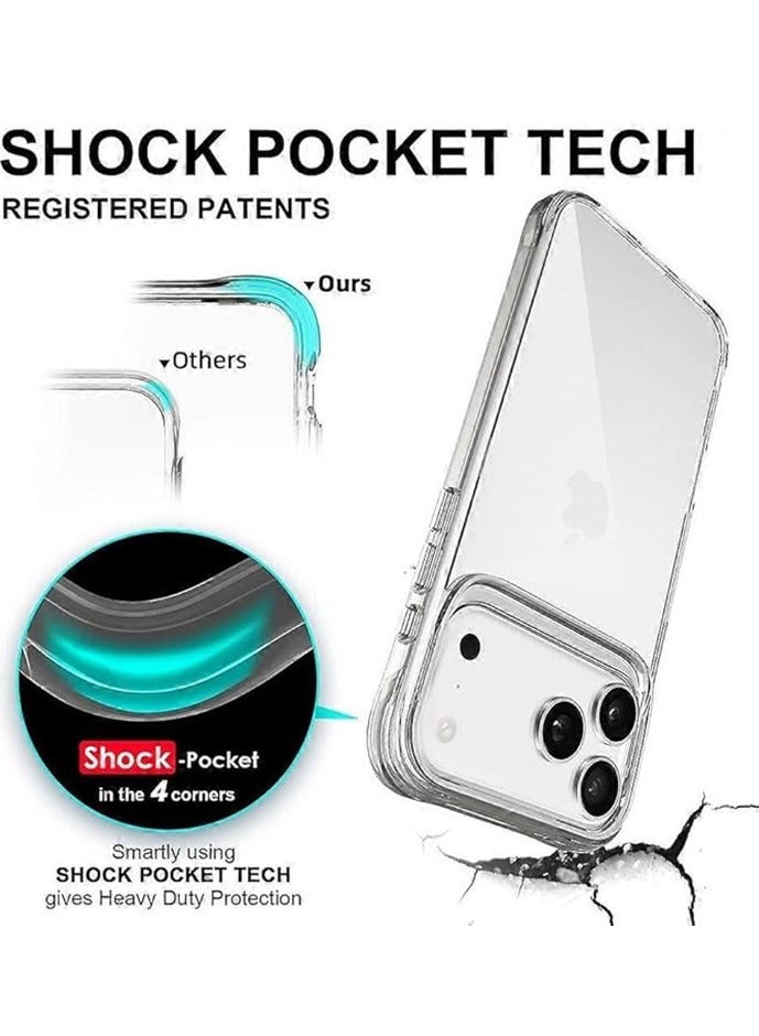 Case for iPhone 17 Pro 6.3 inch, Non-Yellowing Shockproof Phone Bumper Cover, Anti-Fingerprints, Anti-Fall Drop Protection, Anti-Scratch, Slim PC Clear Transparent Back Protective Cover with Soft TPU Frame (Clear) - Image 4